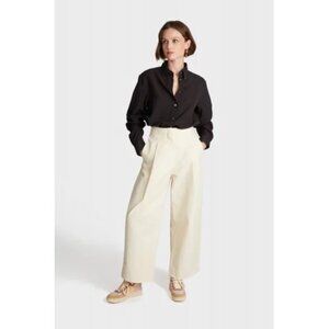 Studio Nicholson Dordoni volume pants in cream, size 3 (US 12)